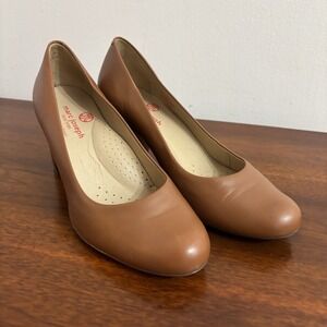 Marc Joseph New York Women's Midtown Pump Leather Block Heel Brown Size 6.5 $155